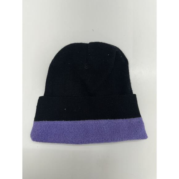 Barbie Girls Childrens Hat Black Purple Sparkly Beanie Pull On Knit VTG - Picture 1 of 9